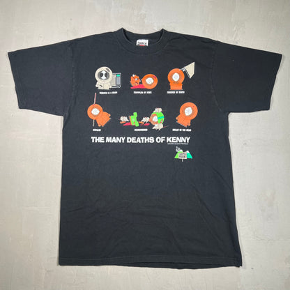 1998 South Park Many Deaths of Kenny Black Tee Size XL USED v19266