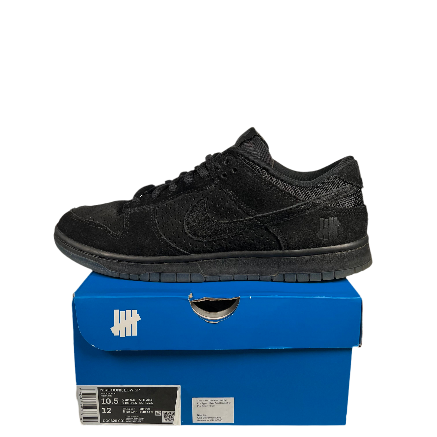 Nike Dunk Low Undefeated 5 On It Black (2021) Size 10.5 USED s17874