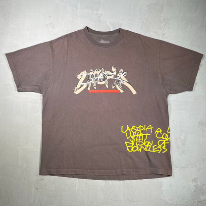 Travis Scott Utopia Feast of Sight Brown Tee Size XXL USED x18454