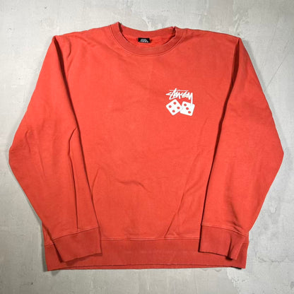 Stussy Dice Burnt Orange Crewneck (2021) Size XL USED x18881