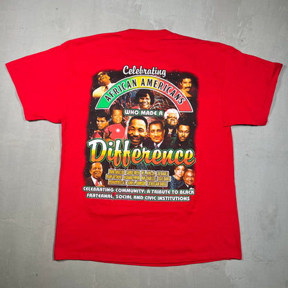 Y2K Black History 365 Days Red Tee Size Large USED v19159