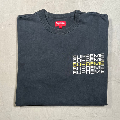 Supreme Stack Logo Black Tee (2019) Size Medium USED x17517