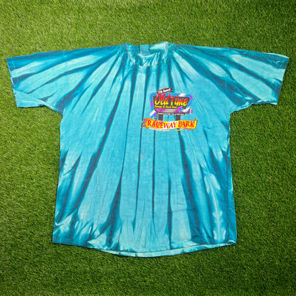 1996 Raceway Park HotRod NJ Tie Dye Tee Size Large USED v18700