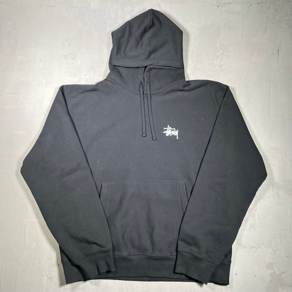 Stussy Script Logo Black Hoodie Size XXL USED x18700