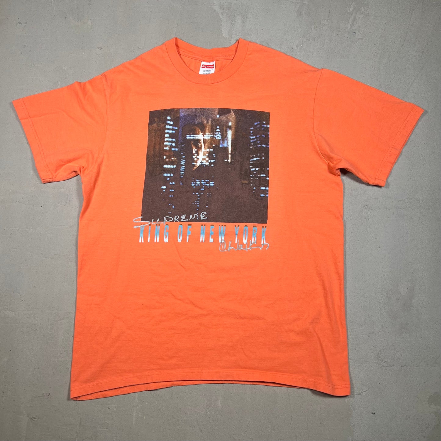 Supreme King Of New York Neon Orange Tee (2019) Size Medium USED x17111