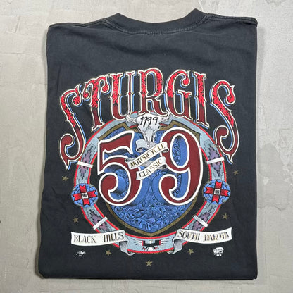 1999 Sturgis Black Hills Rally Black Tee Size Large USED s20261