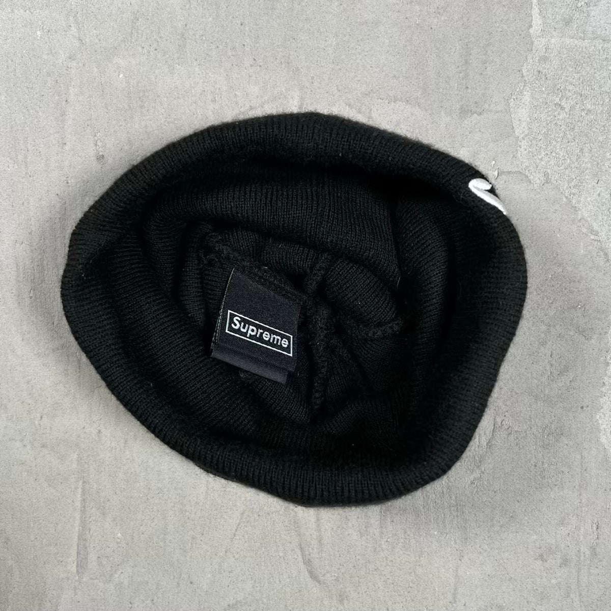 Supreme New Era Script Beanie Black (2024) USED x18714