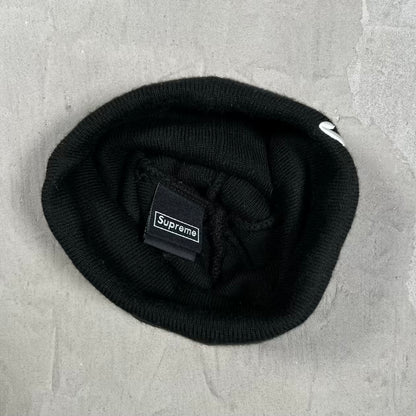 Supreme New Era Script Beanie Black (2024) USED x18714