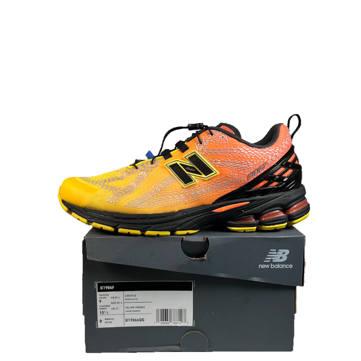 New Balance 1906F Punch Yellow Tangerine Heat (2025) Size 9 USED s23346