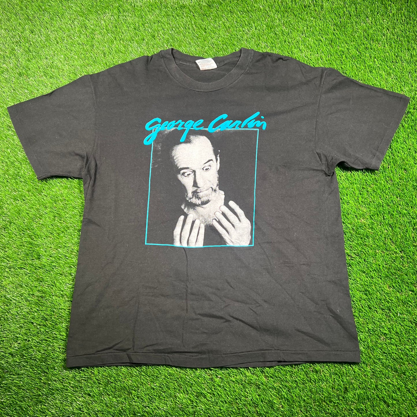 1990s George Carlin When The Going Gets Tough Black Tee Size XL USED v18736