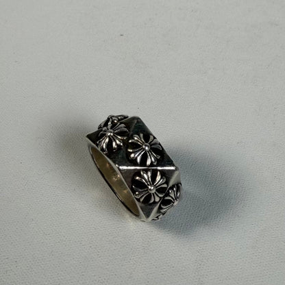Chrome Hearts Pentagon Plus Cross Sterling Silver Ring Size 8 USED x18500