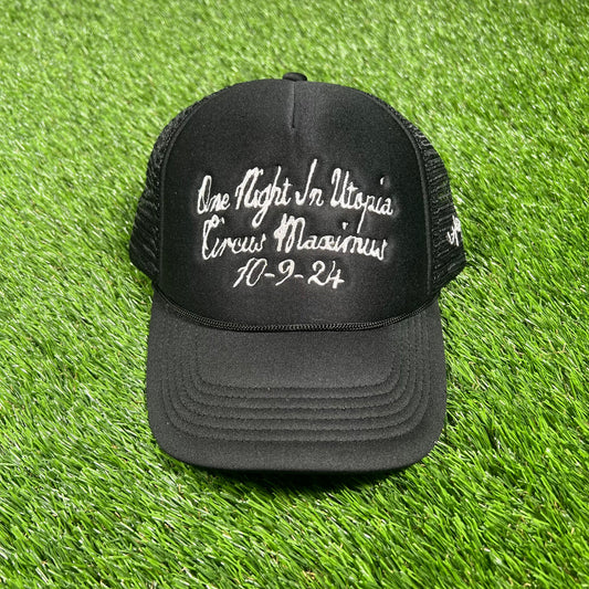 Travis Scott Utopia "One Night in Utopia" Black Trucker Hat USED x14536