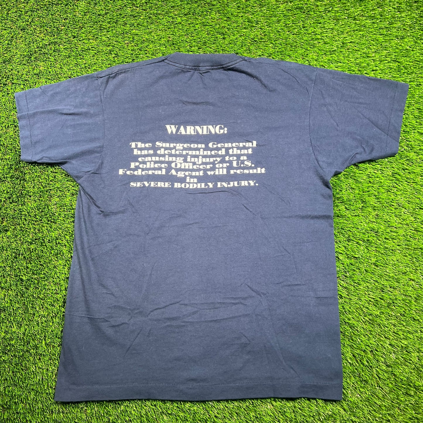 1980s Law Enforcement Dinner Club Navy Blue Tee Size Large USED v18322