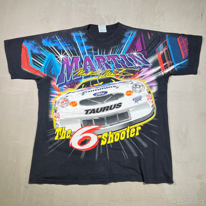 1999 Nascar Mark Martin Black AOP Tee SIze XL USED v19013
