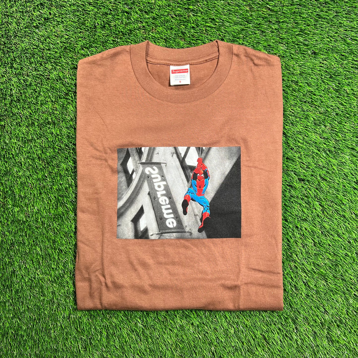 Supreme Brown Spider Man Tee (2026) Size Small NEW x16442