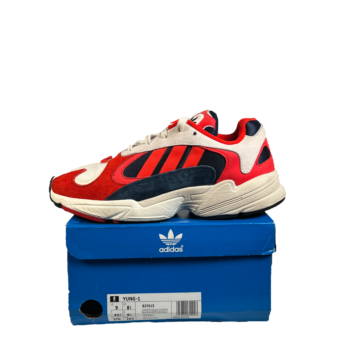 Adidas Yung 1 Collegiate Navy (2018) Size 9 USED s22137