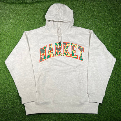 Market Reverse Duck Camo Grey Hoodie Size XL USED x15795