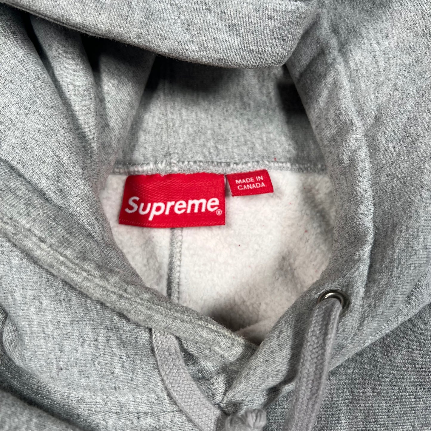 Supreme Red/Grey Arc Logo Hoodie Size Large USED x16693
