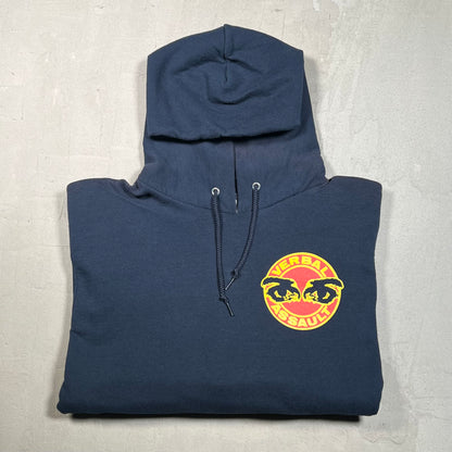 Verbal Assault Hardcore Band Navy Blue Hoodie Size Large USED v19464