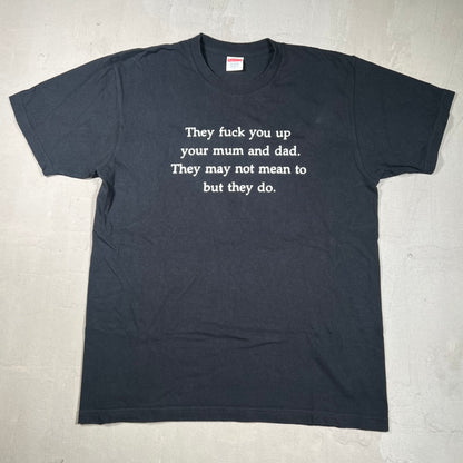 Supreme Mum and Dad Black Tee Size Large USED x17371