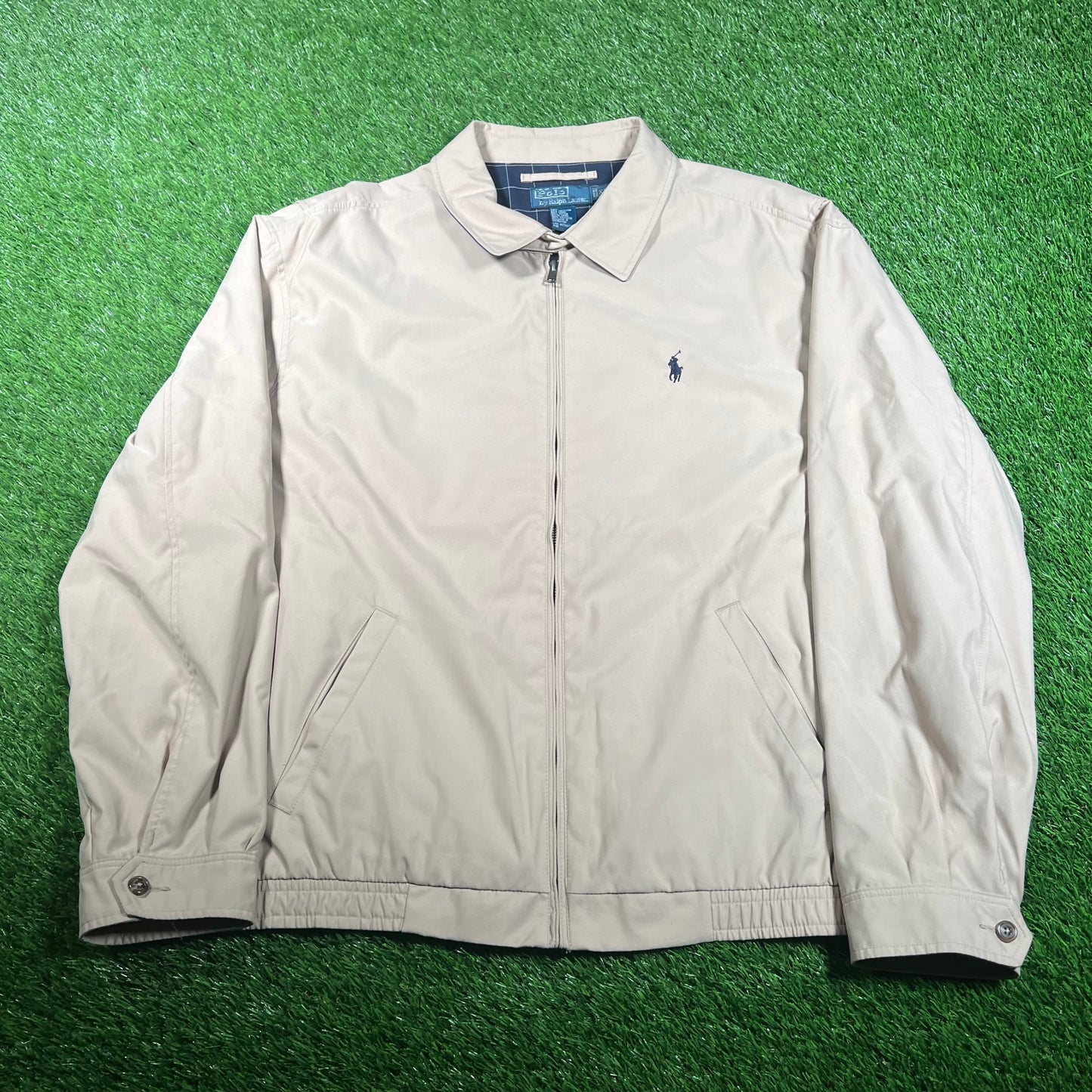 Y2K Polo Ralph Lauren Khaki Lightweight Jacket Size XXL USED v17999