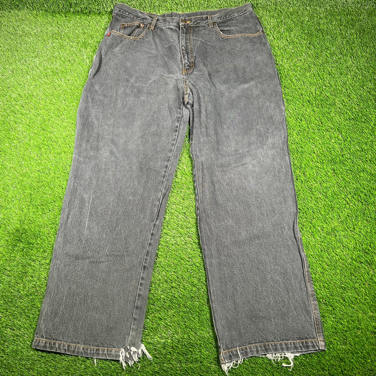 Y2K GodBody Washed Black Denim Jeans Size 40 USED v17024