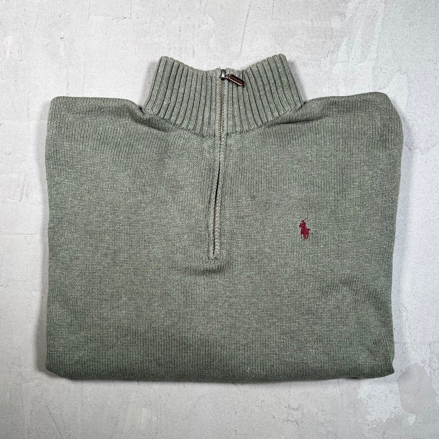 Y2K Polo Ralph Lauren Ovile Knit Half Zip Size Large USED v19372