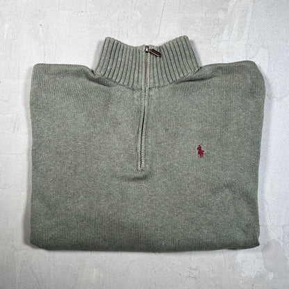 Y2K Polo Ralph Lauren Ovile Knit Half Zip Size Large USED v19372