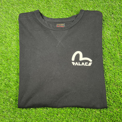 Palace x Evisu Black Tee Size Large USED x14370