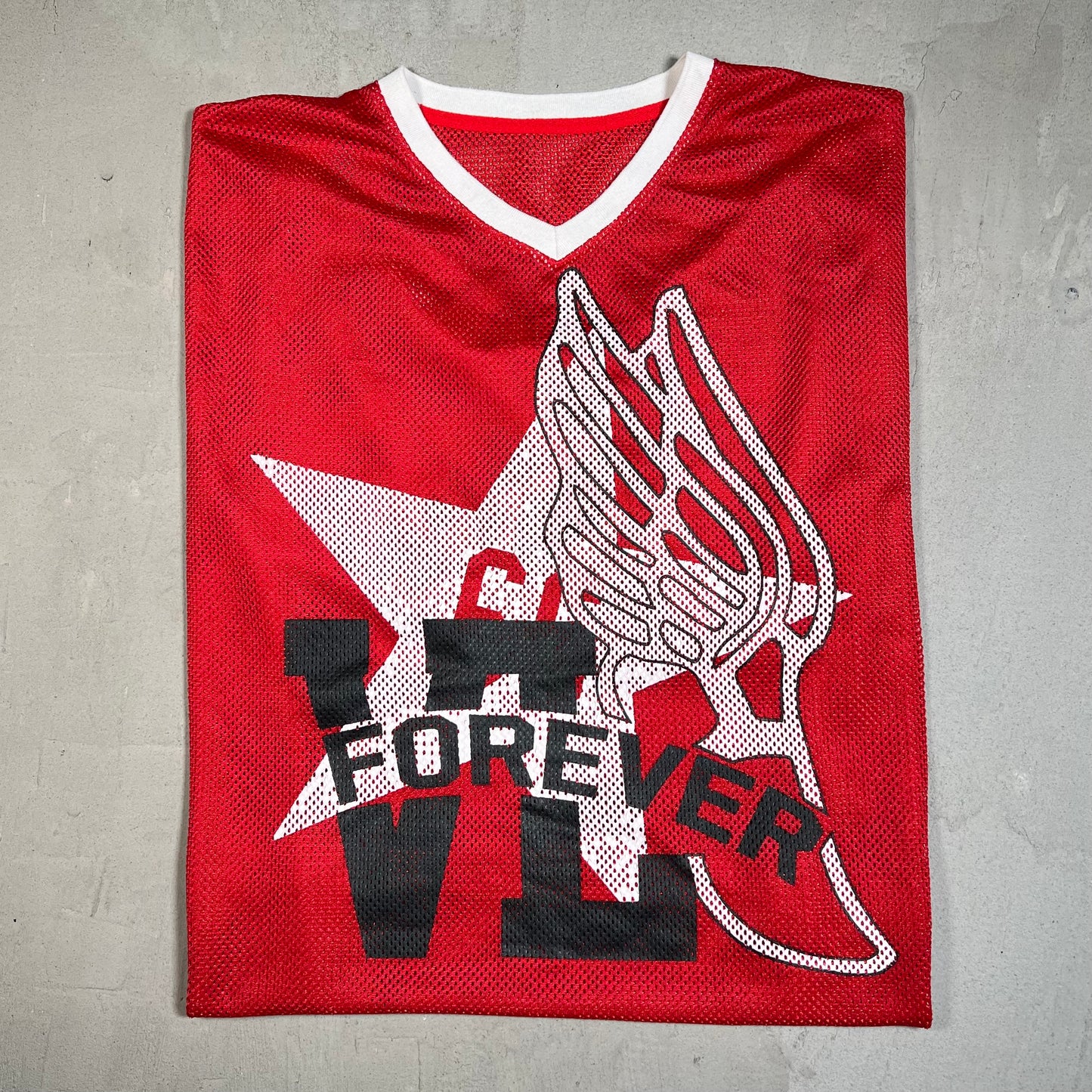 Vale Forever Wing Mesh Red Football Jersey Size Large USED x17616