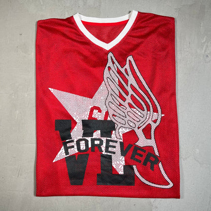 Vale Forever Wing Mesh Red Football Jersey Size Large USED x17616