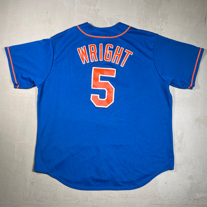Y2K New York Mets David Wright Jersey Blue Size XXL USED v19348