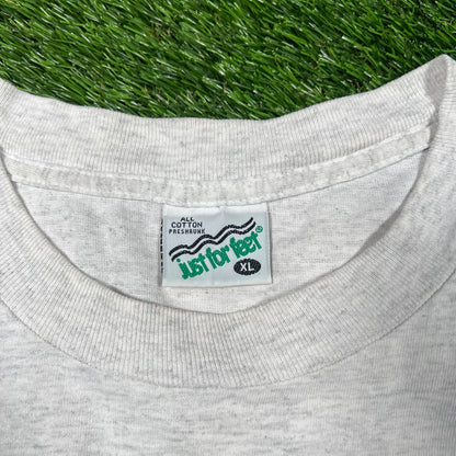 1990s Just For Feet We Fit the World Grey Tee Size XL USED v17180