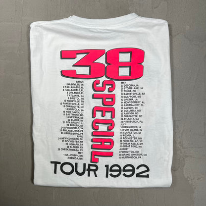 1992 Bone Against Steel 38 Special Tour White Tee Size Medium USED v20176