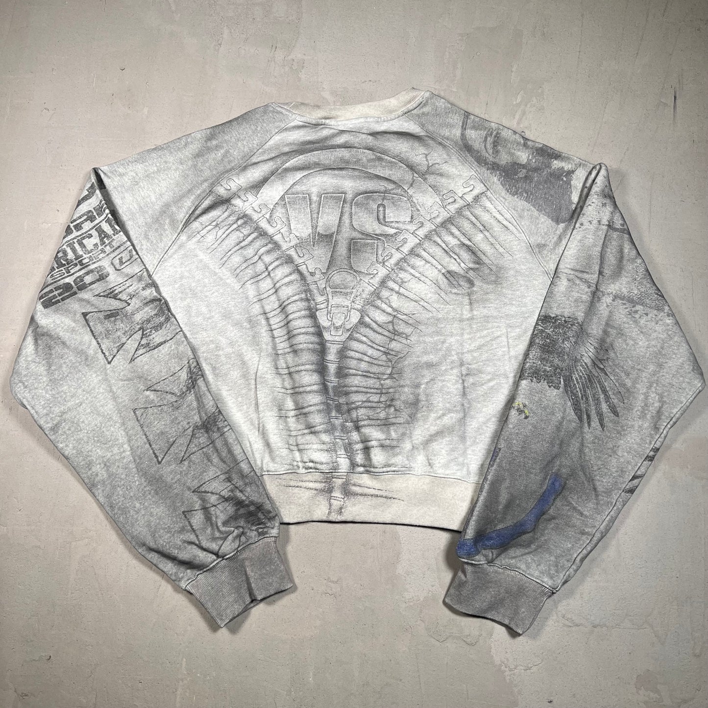 Vale Stone Control Yourself Cropped Grey Crewneck Size XXL NEW x17453