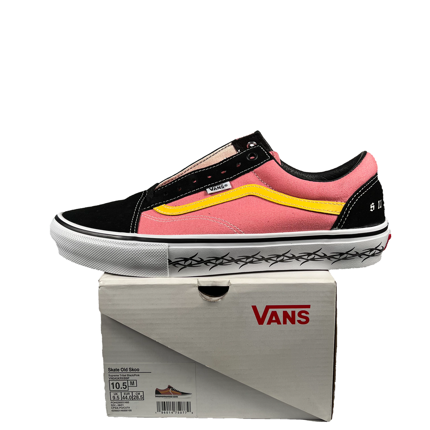 Vans Skate Old Skool Supreme Tribal Barbed Wire Pink (2021) Size 10.5 NEW s19018
