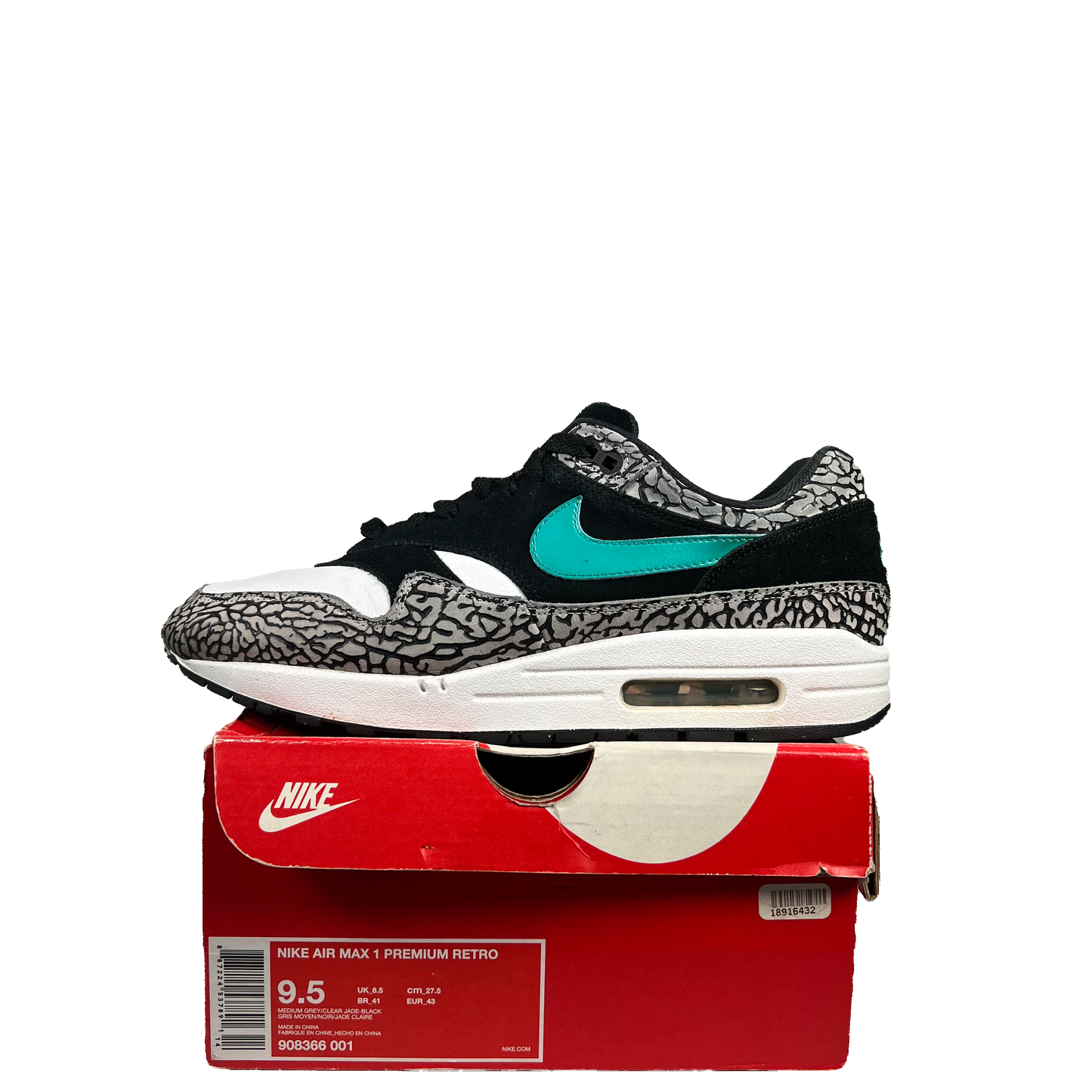Nike Air Max 1 Atmos Elephant (2017) Size 9.5 USED s20400