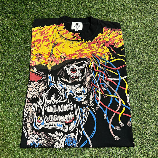 Warren Lotas Terminator AOP Black Tee Size Medium USED x14226