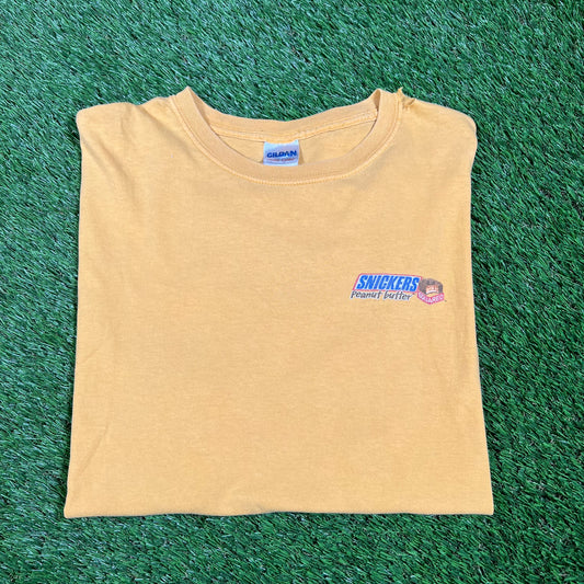 Y2K Snickers Training Wheels Yellow Tee Size XL USED v16584