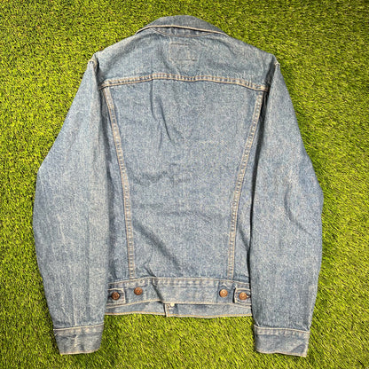 1970s Levis Type 2 Blue Jean Denim Button Up Jacket Size Small USED v18422