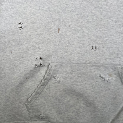 GV Gallery Ripped Trashed Grey Pullover Hoodie Size Small USED x17 031