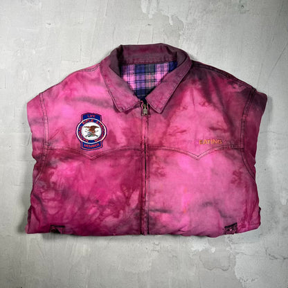 1990s Carhartt NRA Red Tie Dye Santa Fe Zip Up Jacket Size Large USED v20062
