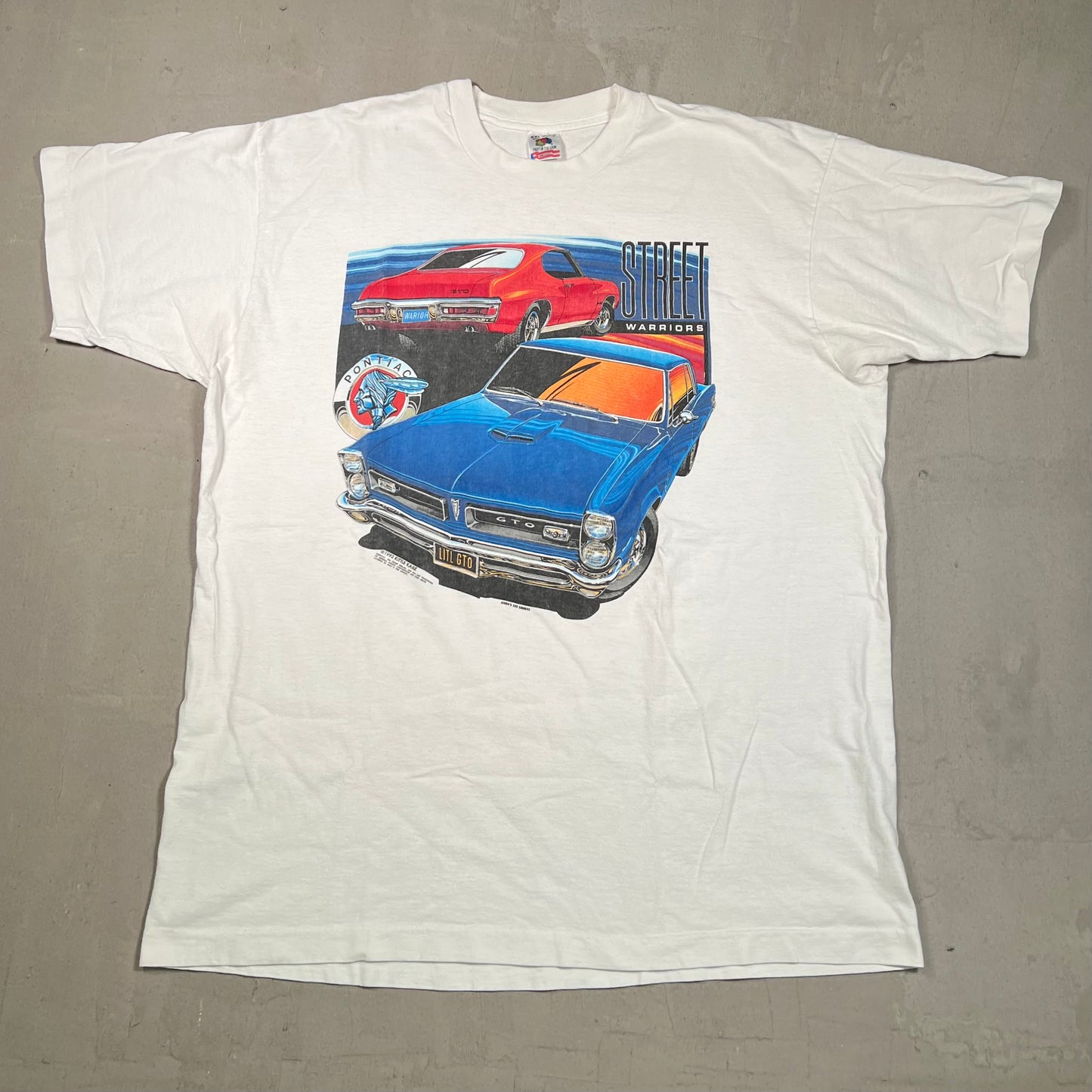 1992 Street Warriors Pontiac Racing Car White Tee Size XXL USED v19548