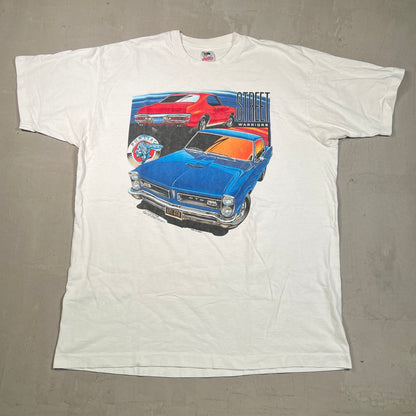1992 Street Warriors Pontiac Racing Car White Tee Size XXL USED v19548