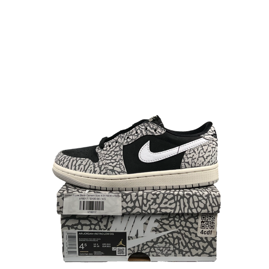 Jordan 1 Low Black Cement Size 4.5Y NEW s16017