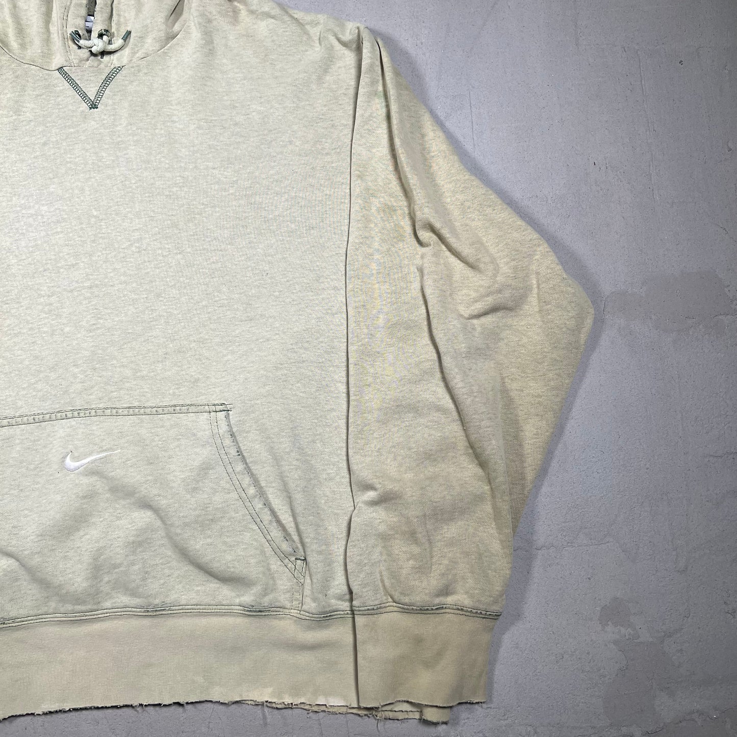 Nike Acid Green Center Swoosh Pocket Hoodie Size XXL USED v19093