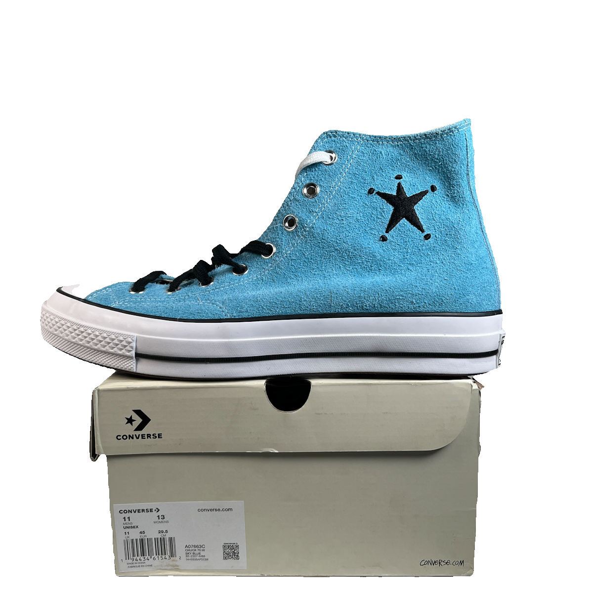 Converse Stussy Sky Blue Chuck Taylor 70 (2024) Size 11 USED s22916