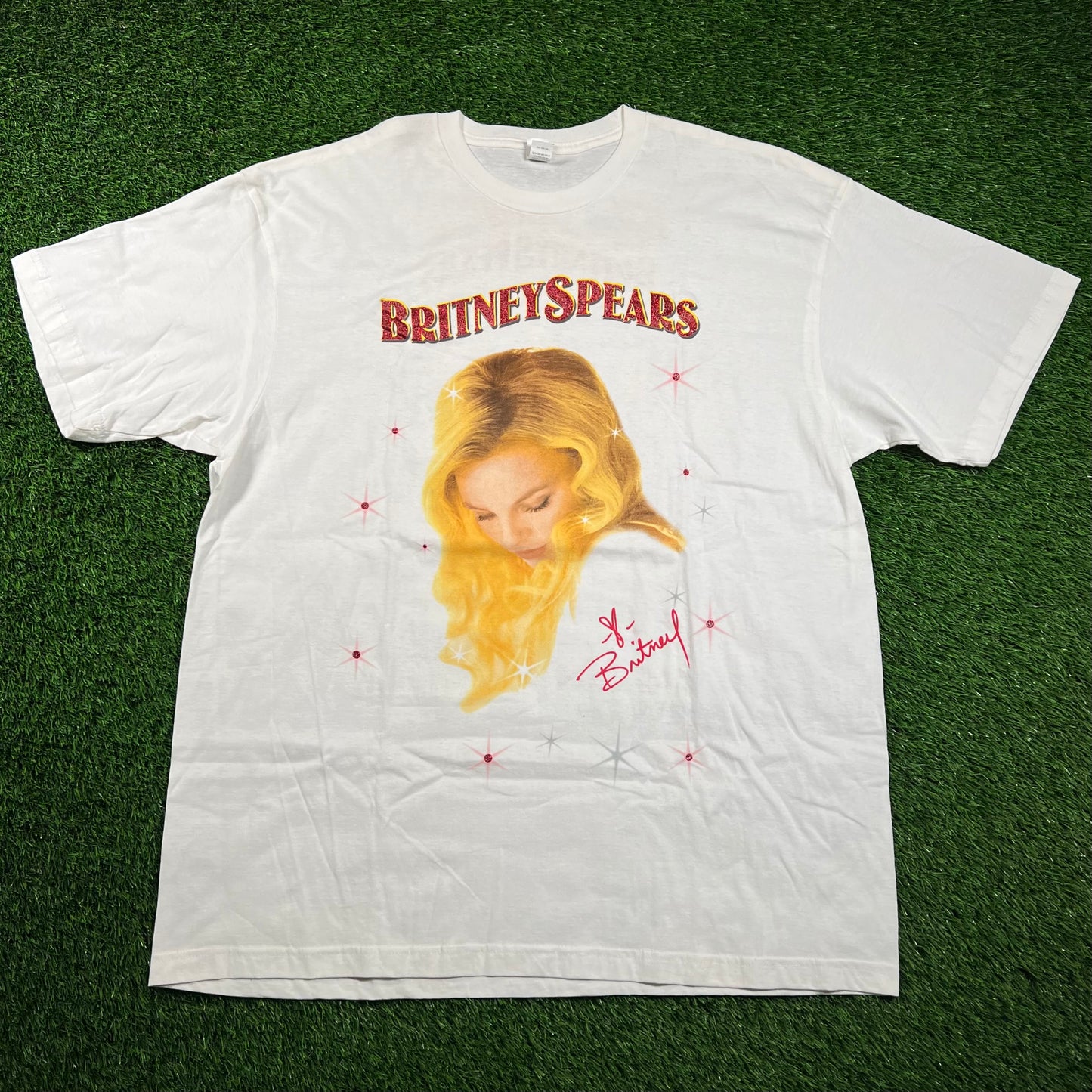 2009 Britney Spears "Circus" Tour White Tee Size XL USED v18432