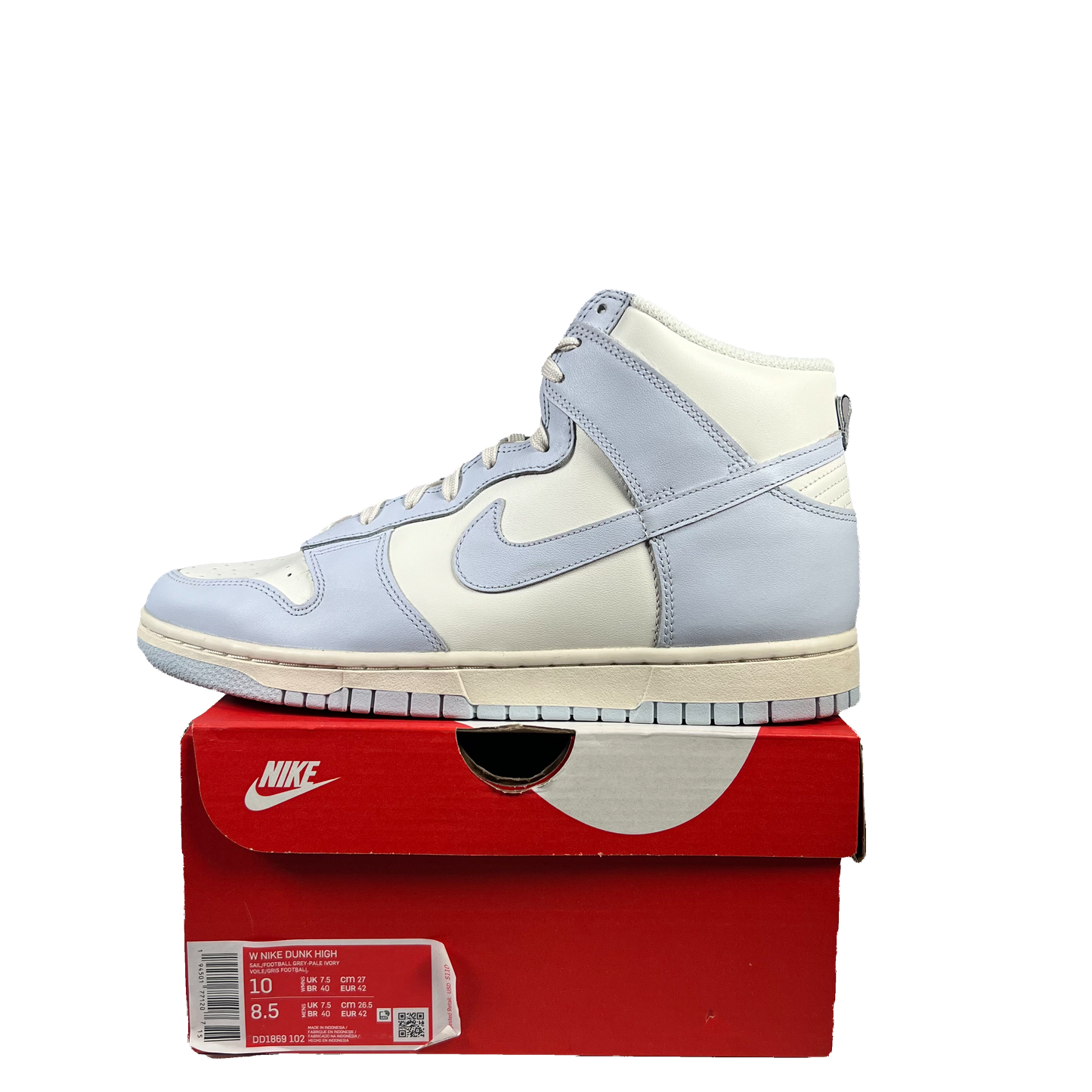 Nike Dunk High Sail Football Grey (2021) Size 8.5m / 10w NEW s19716