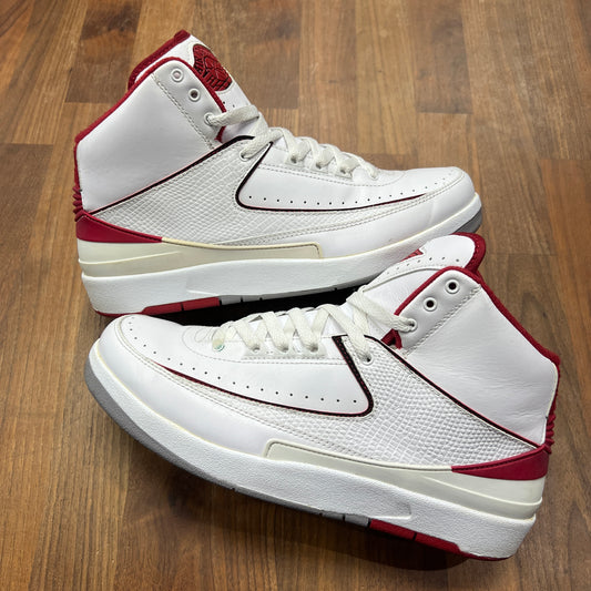 Jordan 2 White Red (2014) Size 10 USED s17329